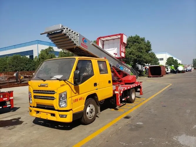 威海附近云梯车出租 砂石搬运